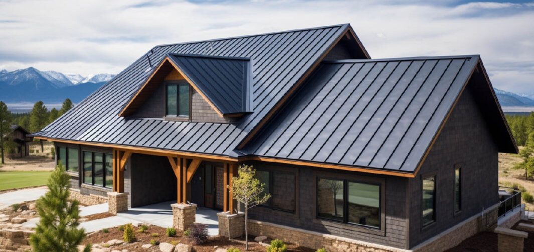 A house with a quality metal roof installed on it.